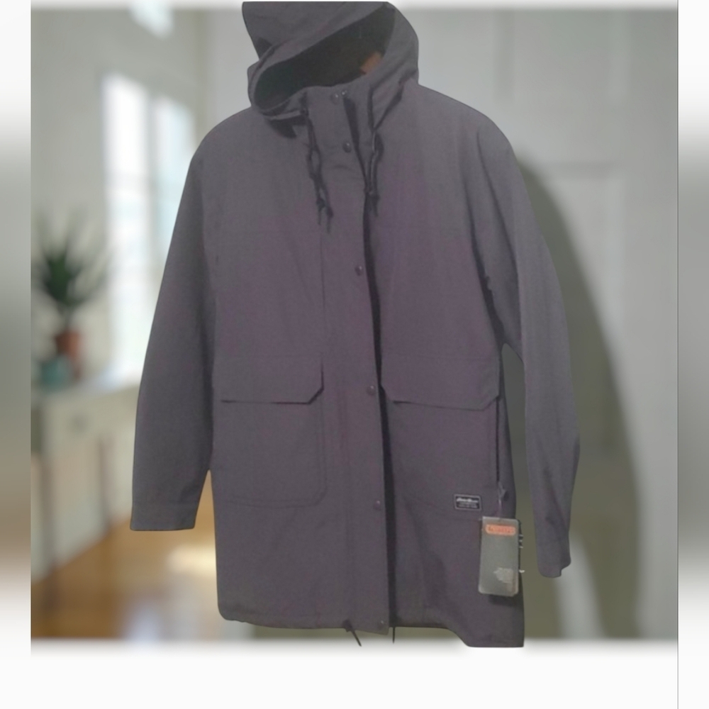 Eddie Bauer jacket women's size small S grey purple insulated parka‎